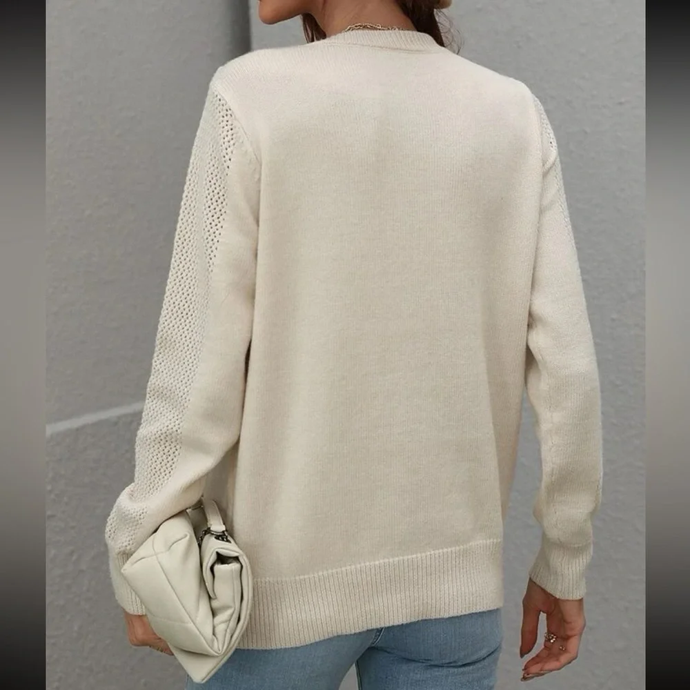 Cozy fringe detail sweater top - Picture 3 of 16